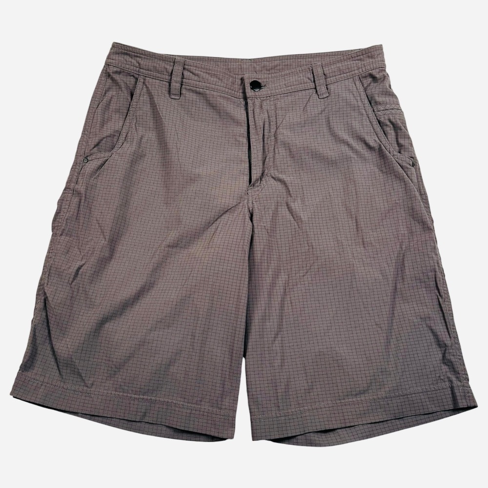 Lululemon Shorts Mens 34 Gray Grid Pattern Technical Performance Athleisure‎